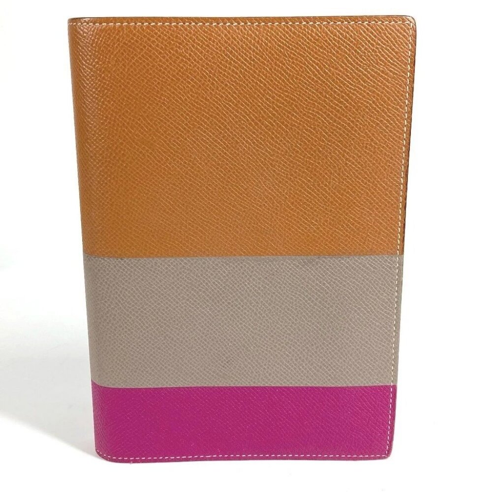 HERMES Tricolor color Globe-Trotter Agenda System Planner Notebook cover